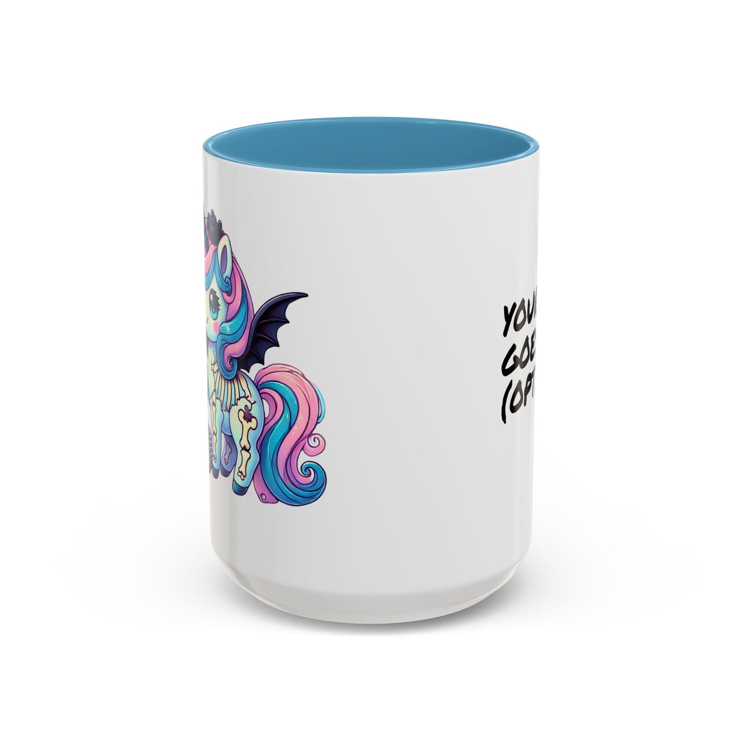 Kawaii Pastel Goth Birthday Gift Mug - Unicorn & Cupcake w/ Candle- Personalized Gift