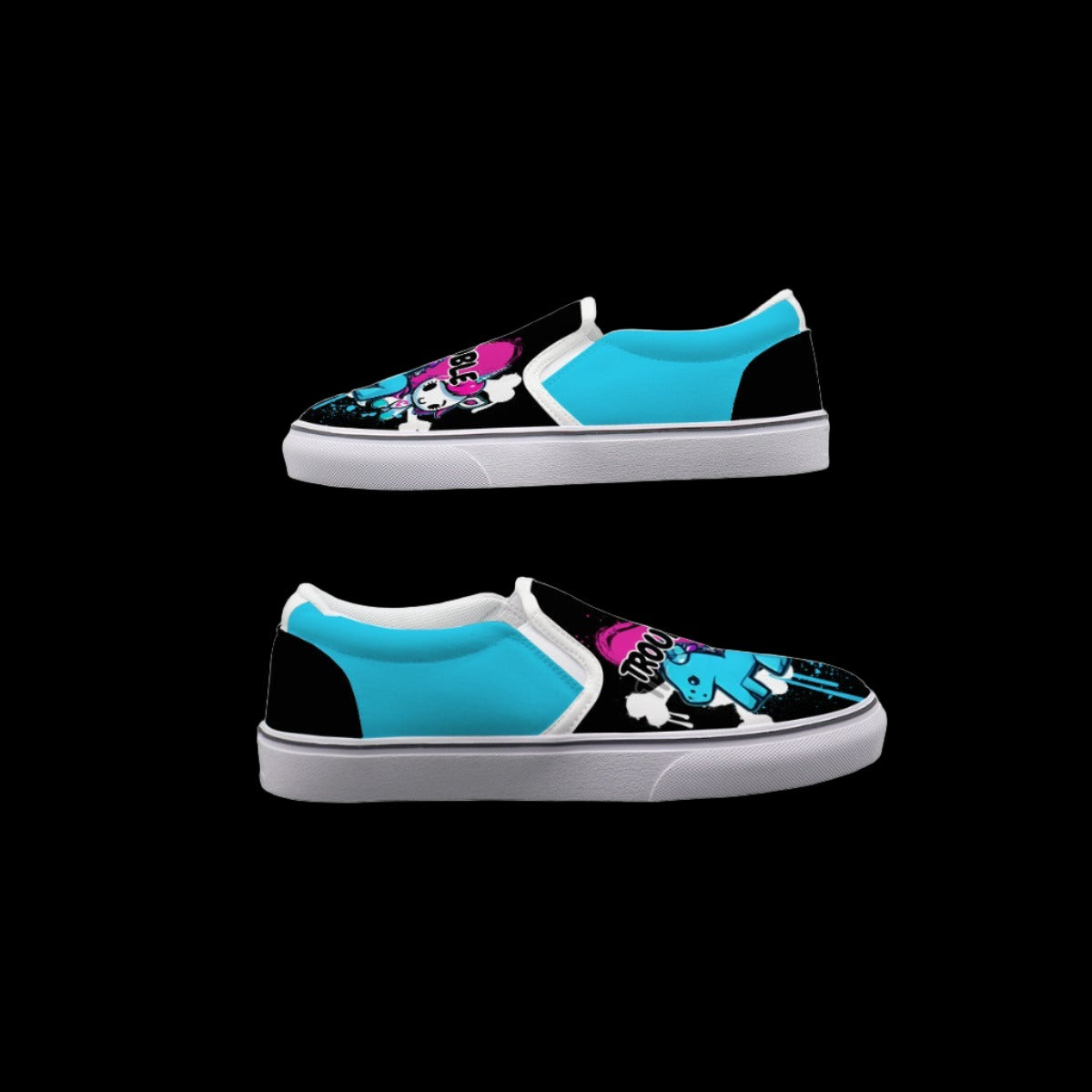 Neon Trouble Unicorn Slip On Sneakers