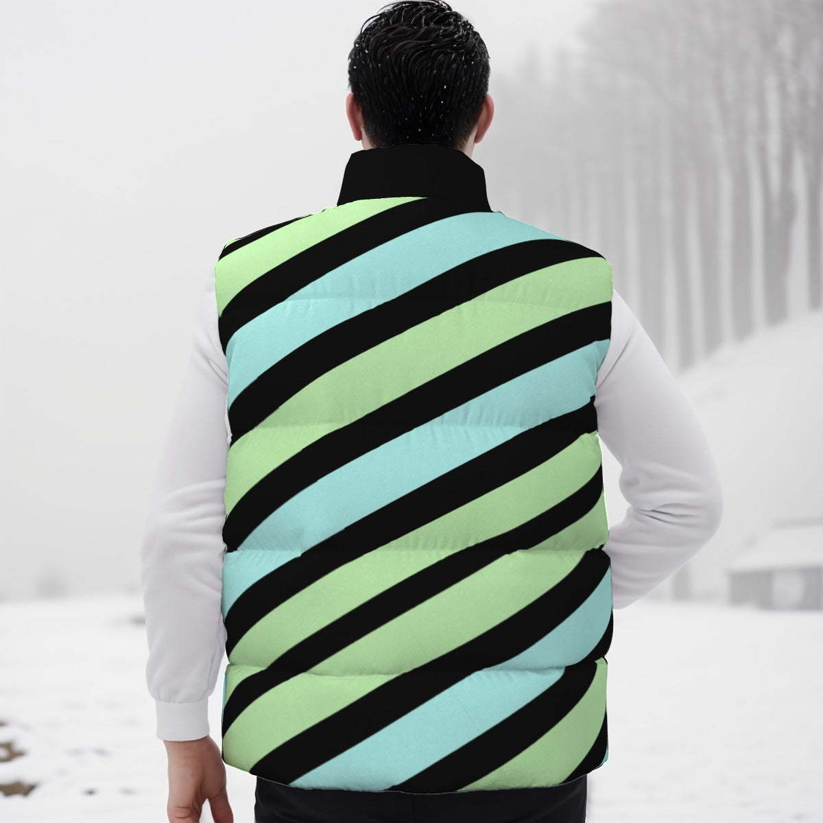 Pastel Unisex Down Vest - Blue / Green
