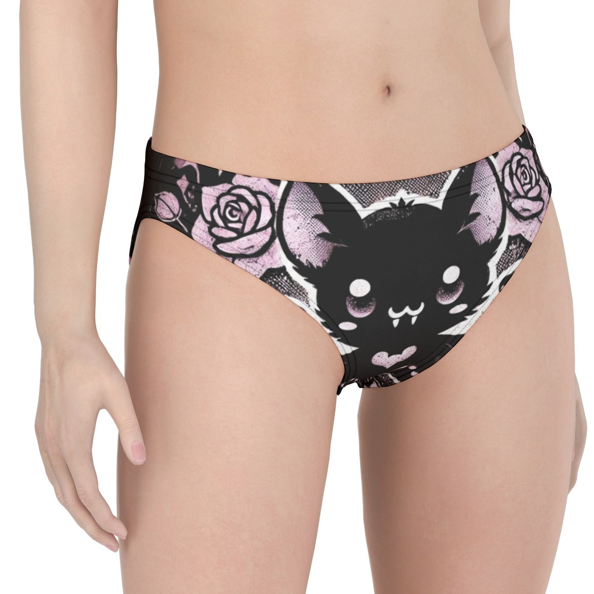 Black Rose Baby Bat Adult Underwear - Cartoon Underwear For Adults