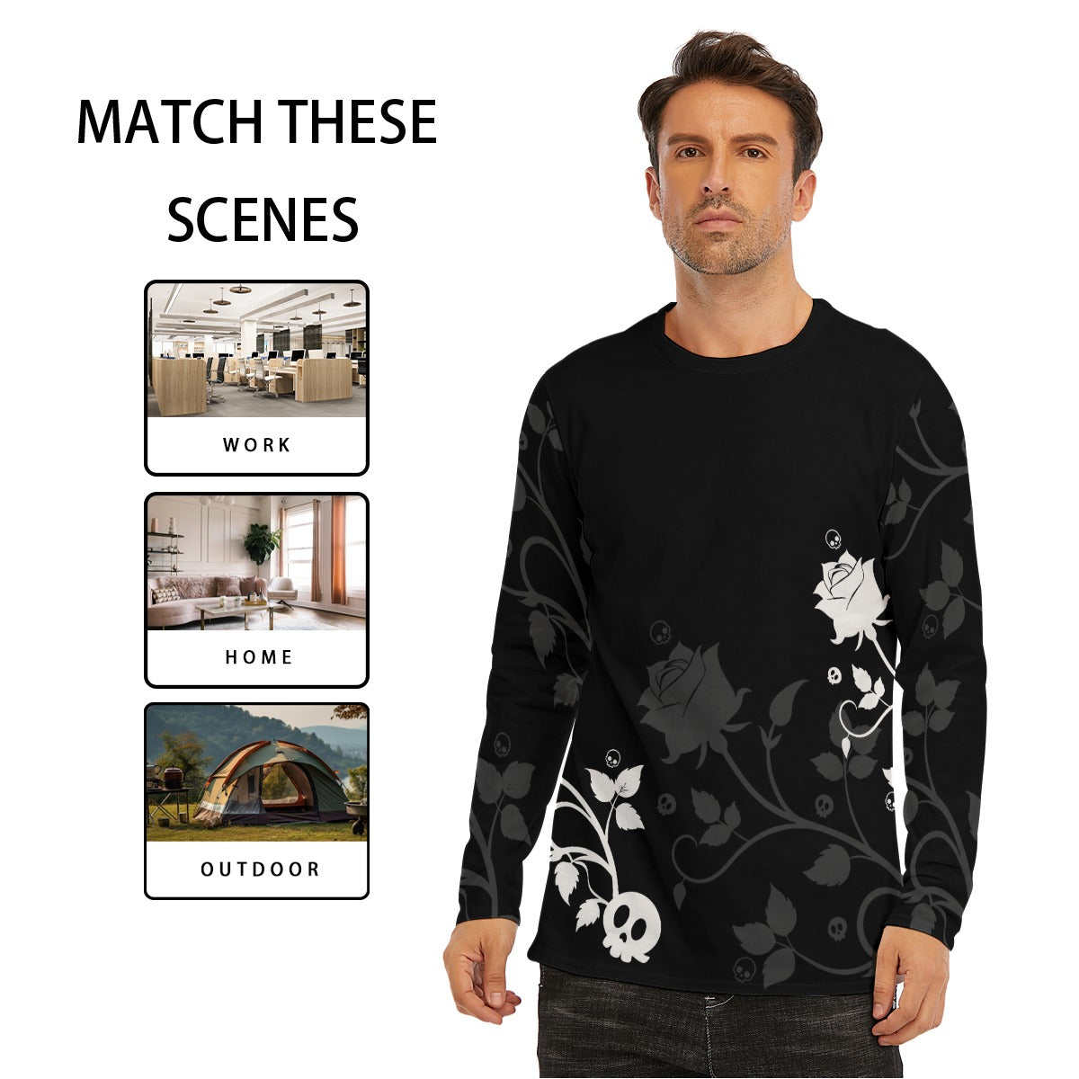 Kawaii Goth Rose Long Sleeve T-Shirt | Unisex