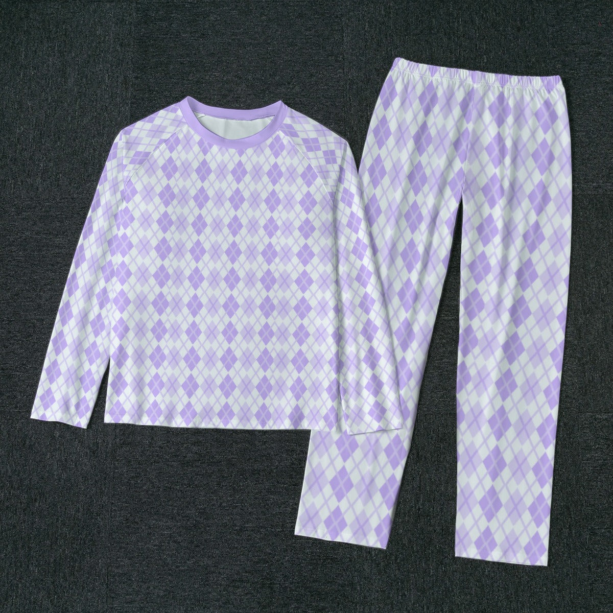 Purple Pastel Pajamas - Diamond Plaid Pattern