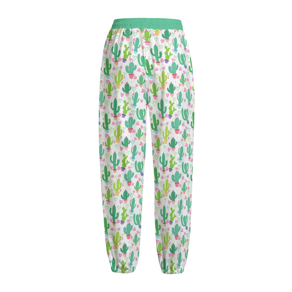 Cute Cactus Print Fleece Pants