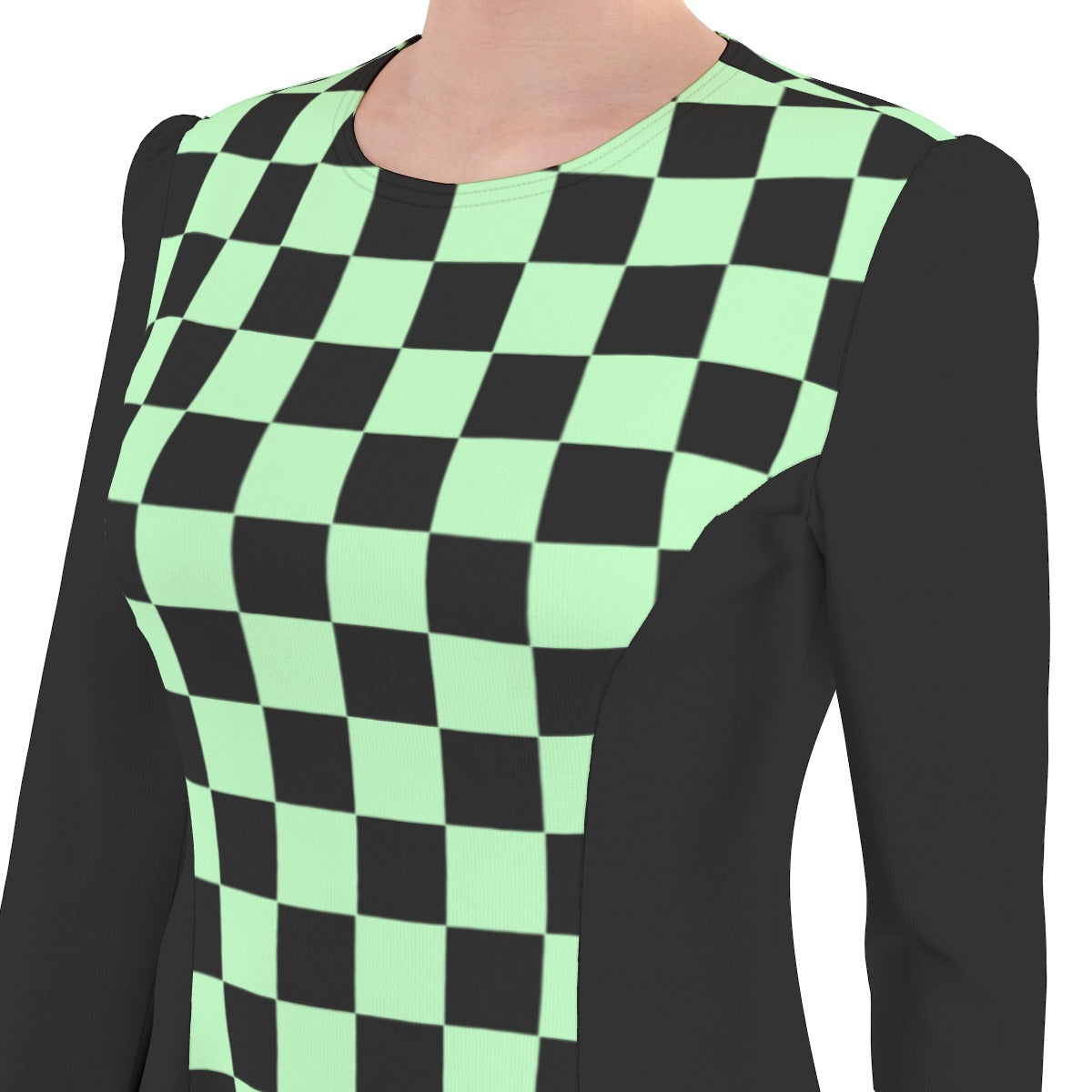 Pastel Checkered Dress - Green