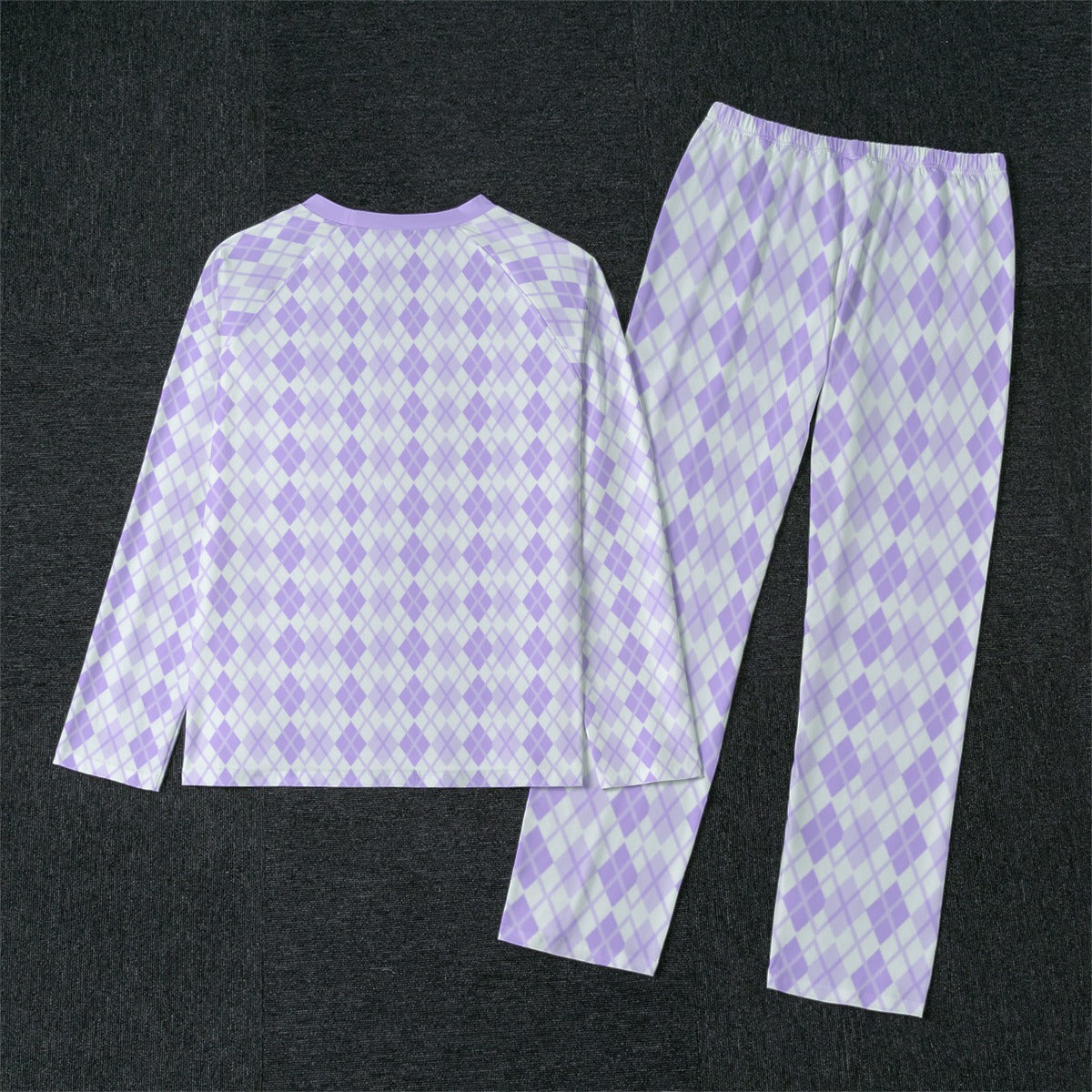 Purple Pastel Pajamas - Diamond Plaid Pattern