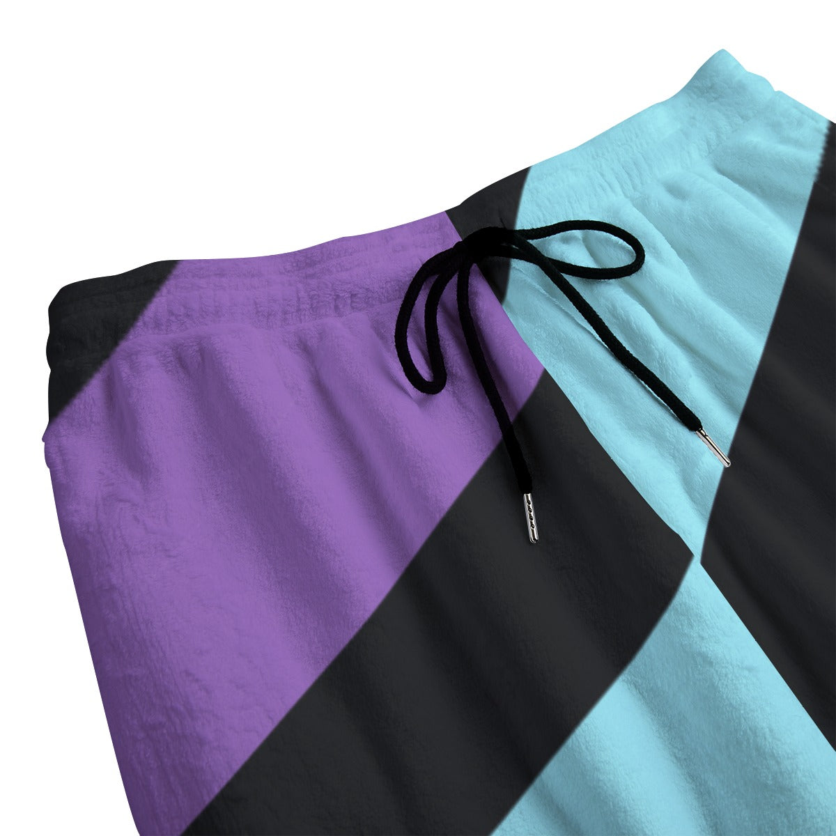 Striped Fleece Pajamas Set - Pink / Blue / Purple / Black