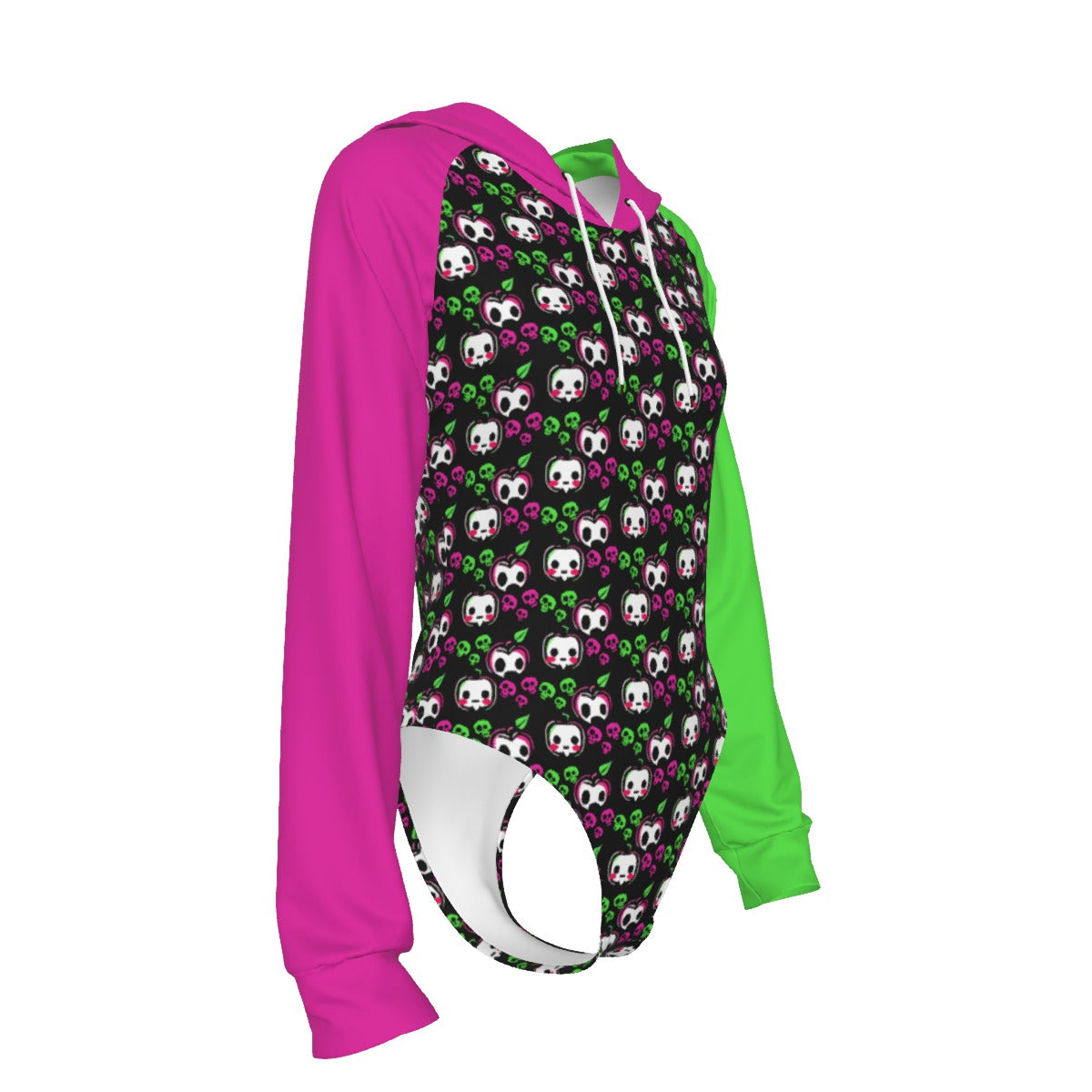 Toxic Apple Skull Adult Onesie Hooded Bodysuit
