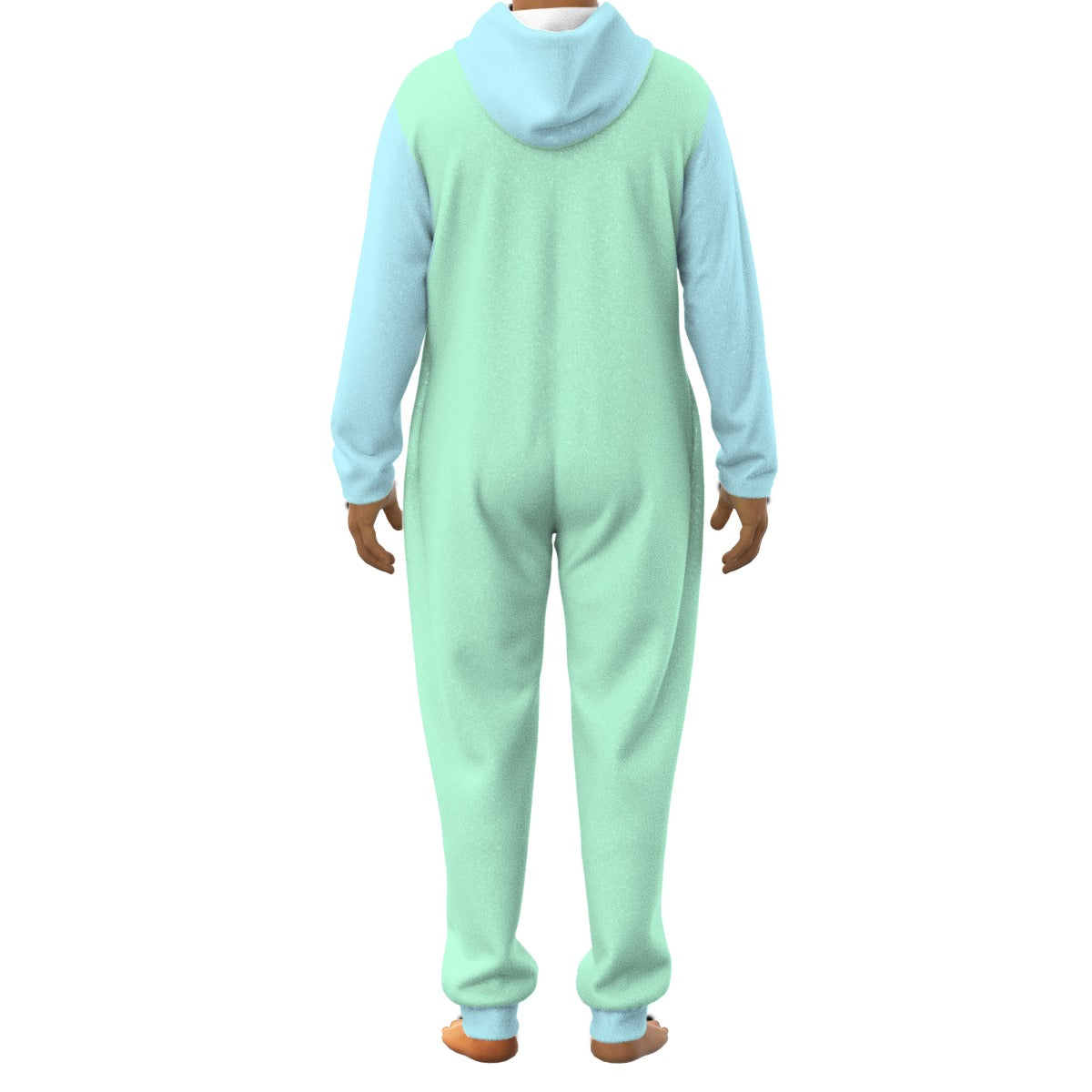 Fleece Onesie For Adults / Jumpsuit Pajamas - Baby Green / Baby Blue