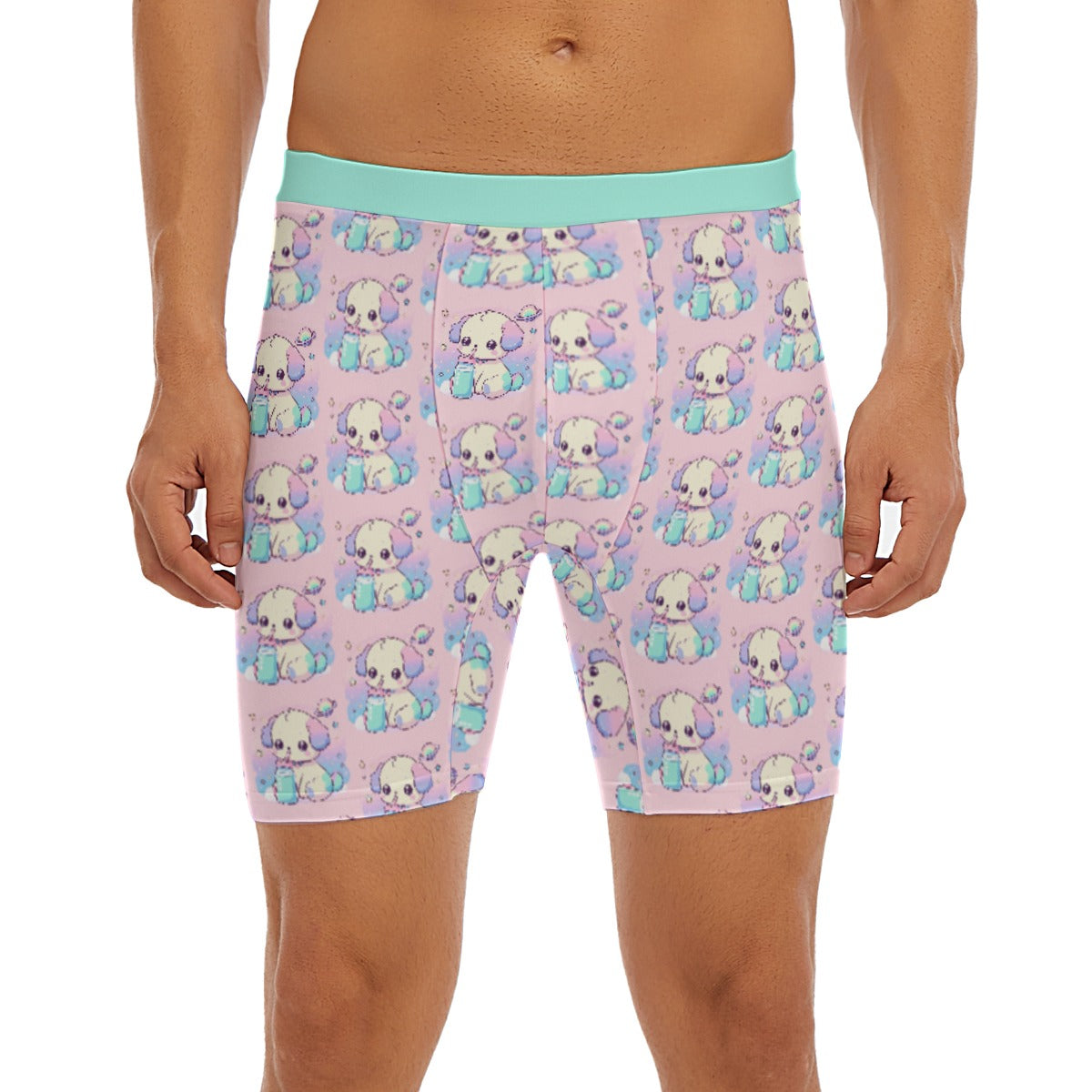 Cartoon Long Boxer Briefs For Adult - Puppy w/ Milk Bottle