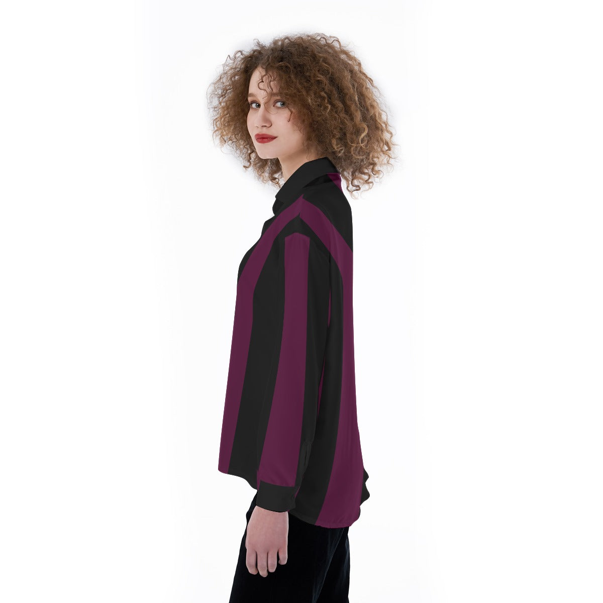 Alternative Fashion Women's Satin Shirt - Wine