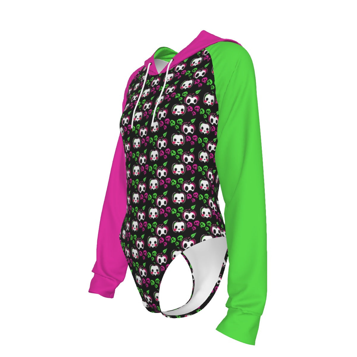 Toxic Apple Skull Adult Onesie Hooded Bodysuit - XS