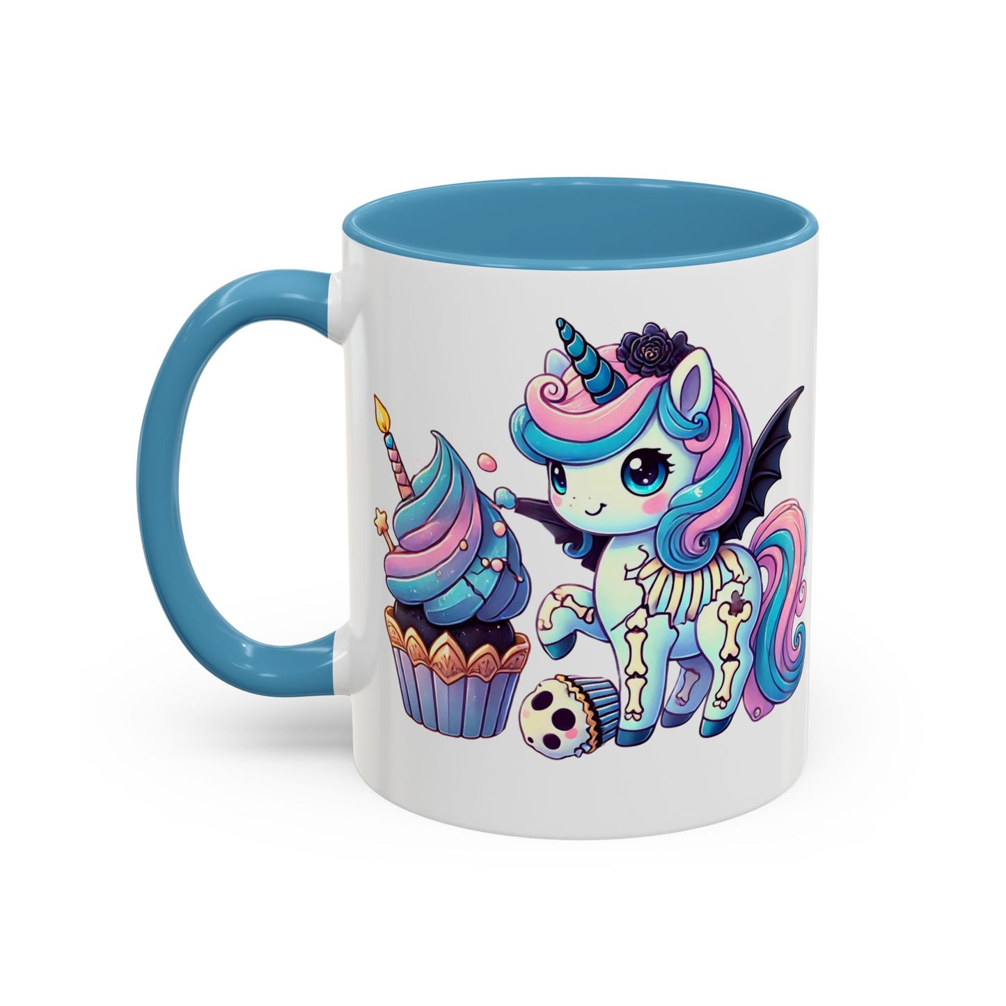Kawaii Pastel Goth Birthday Gift Mug - Unicorn & Cupcake w/ Candle- Personalized Gift
