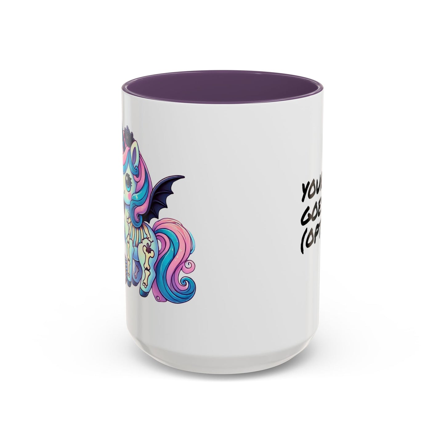 Kawaii Pastel Goth Birthday Gift Mug - Unicorn & Cupcake w/ Candle- Personalized Gift