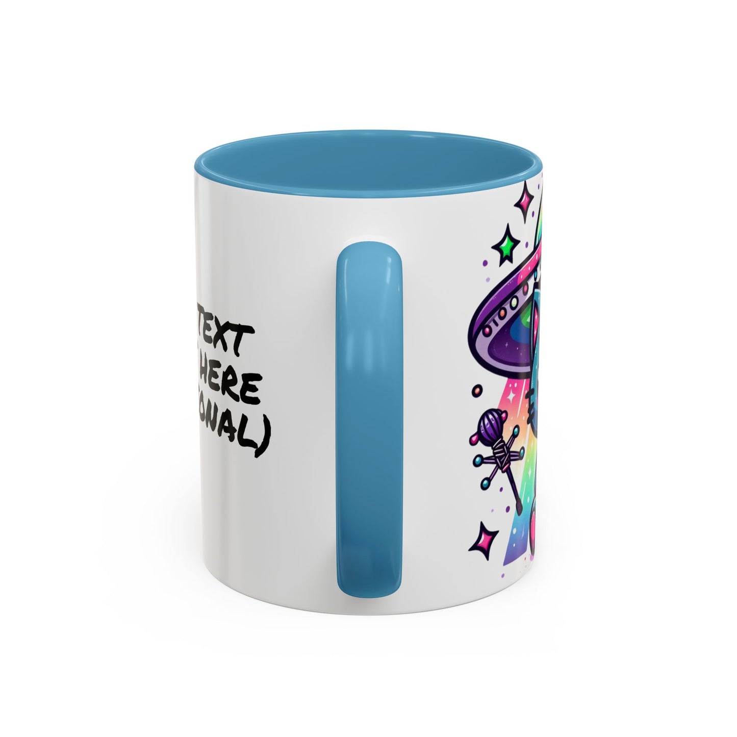Kawaii Gift Mug - Vibrant Neon UFO Kitty - Personalized