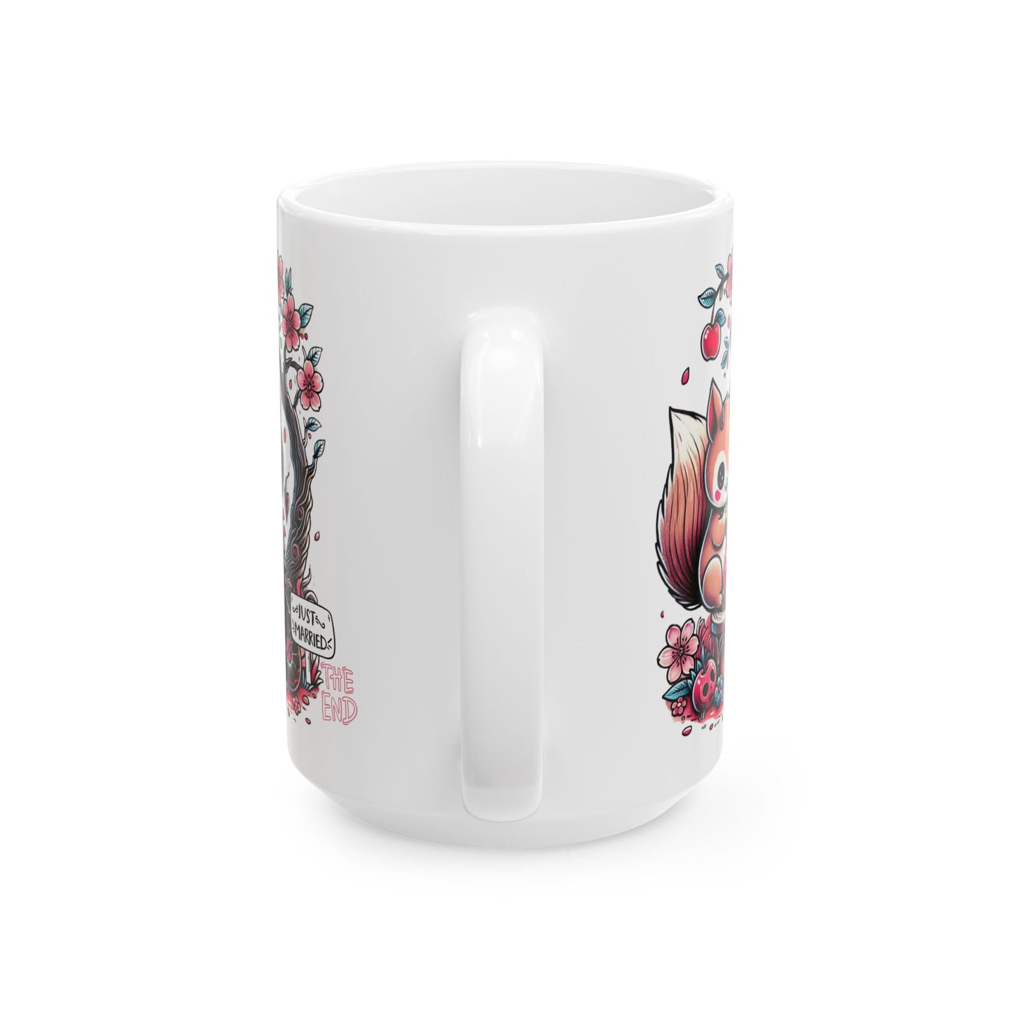 Kawaii Skeleton Animal Just Married Goth Ceramic Mug, (11oz, 15oz)
