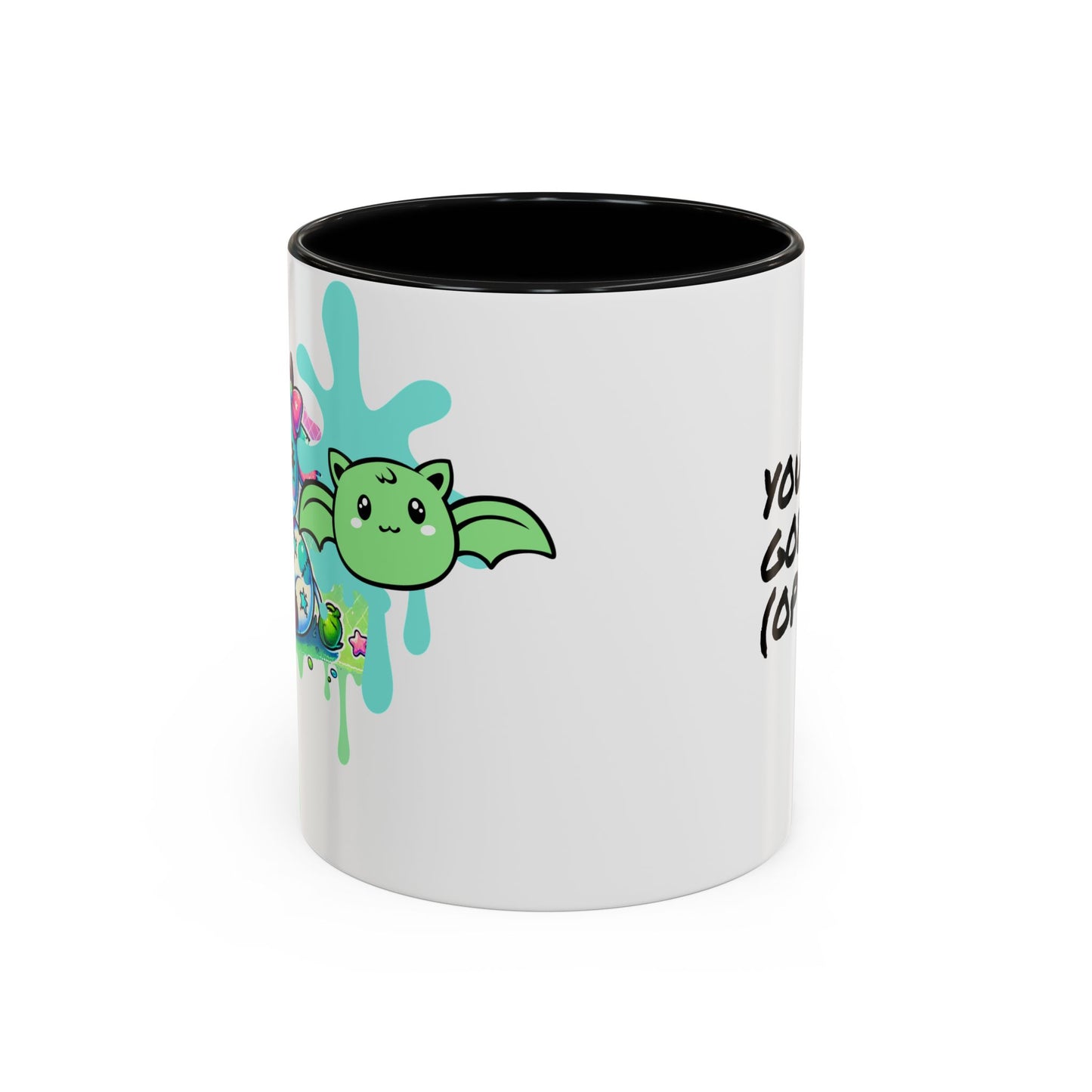 Kawaii Pastel Goth DDLG Gift Mug - Cow & Bat Paintbrush - Personalized