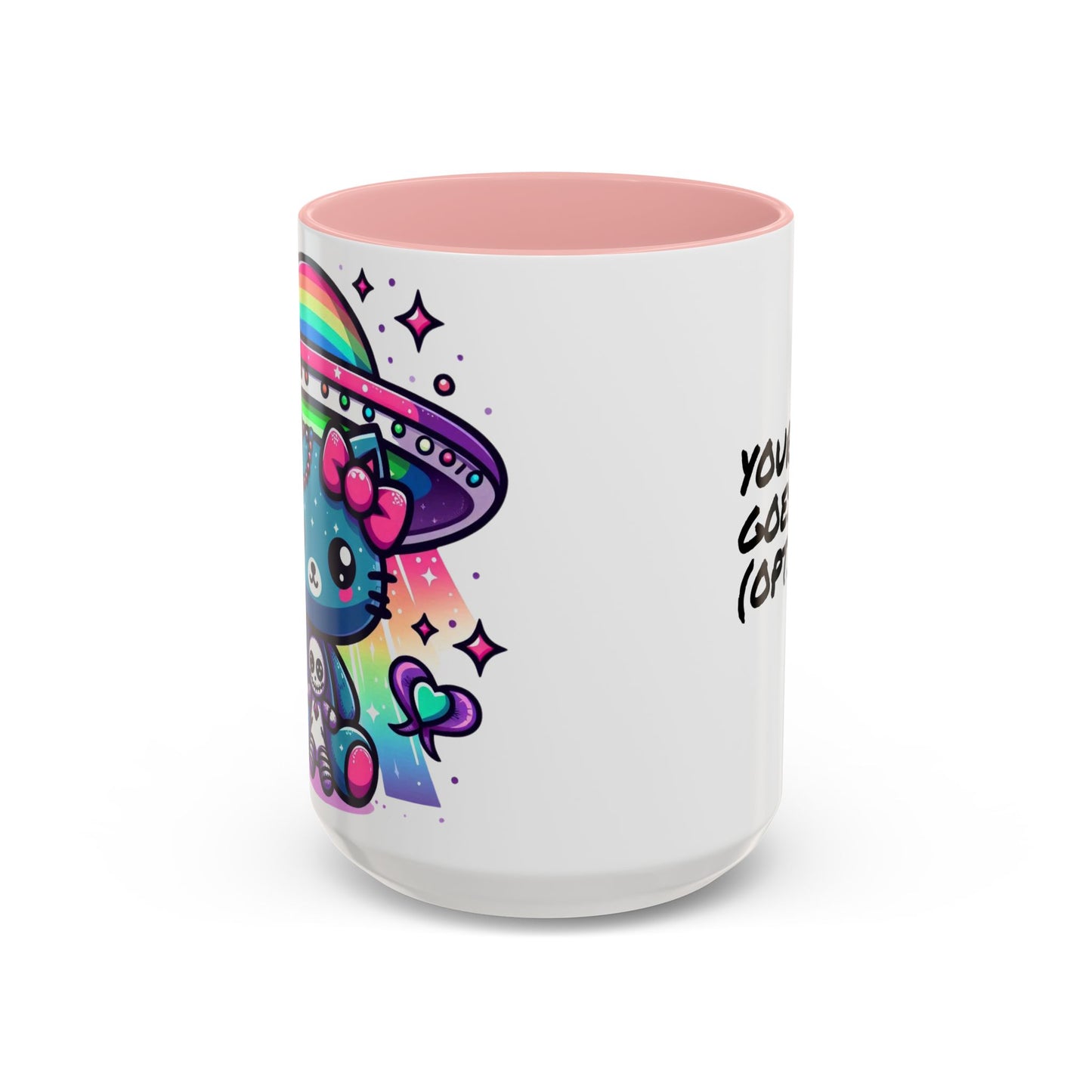 Kawaii Gift Mug - Vibrant Neon UFO Kitty - Personalized