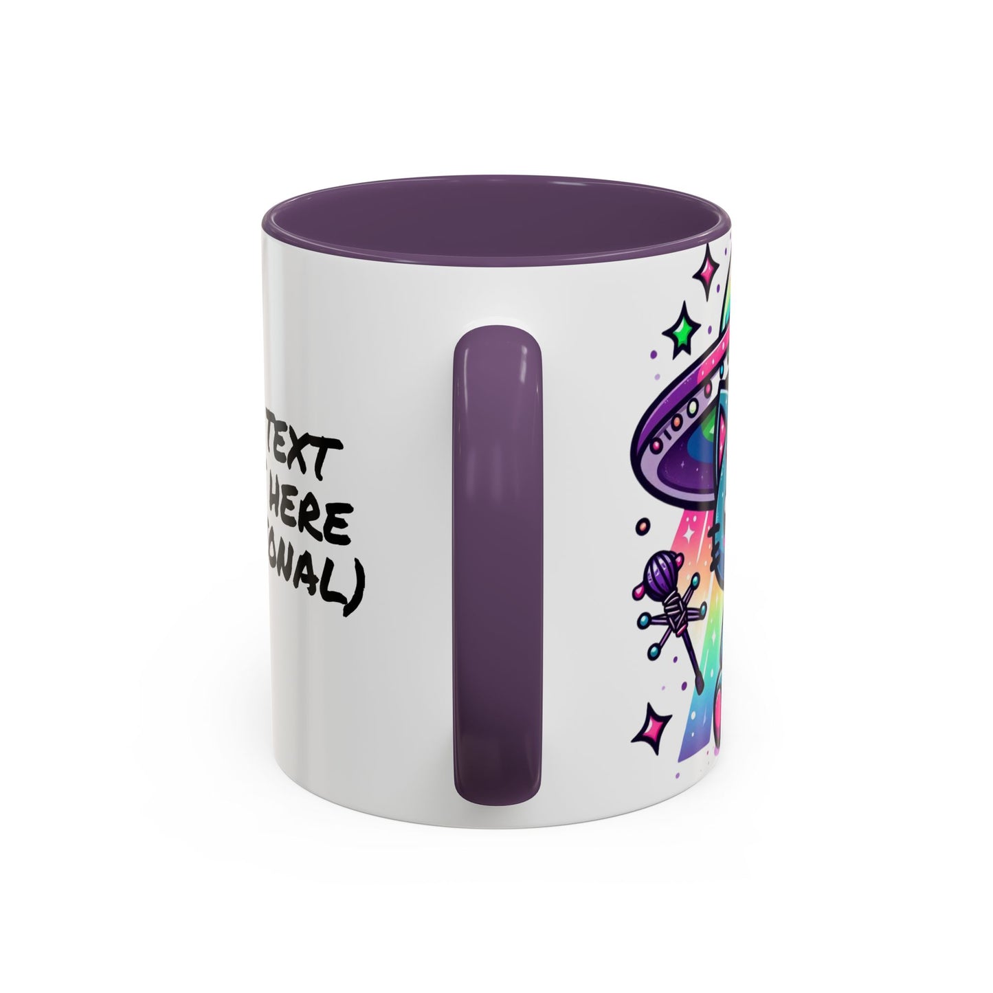 Kawaii Gift Mug - Vibrant Neon UFO Kitty - Personalized