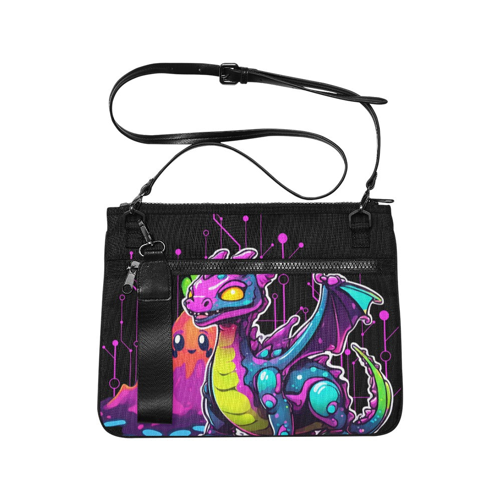 CYBERPUNK DRAGON CLUTCH BAG Slim Clutch Bag (Model 1668) - One Size - handbags