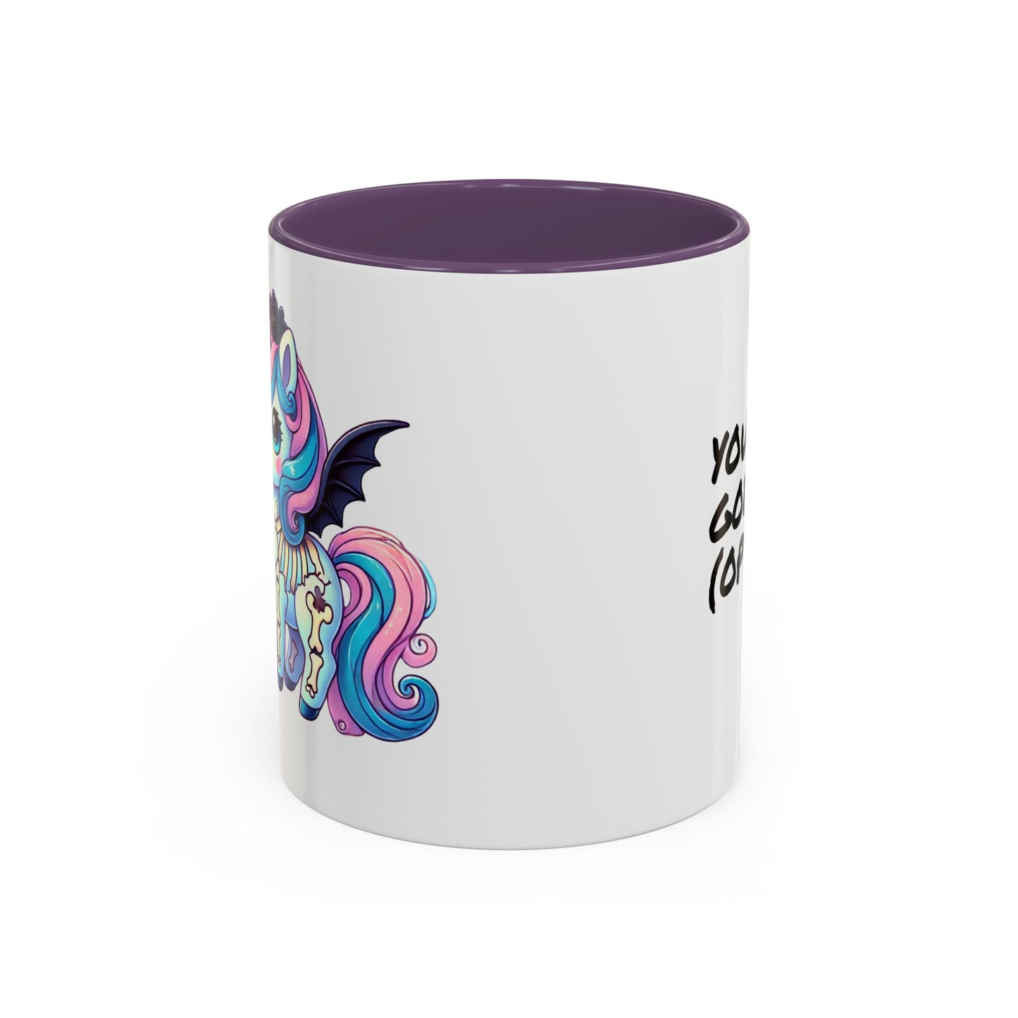 Kawaii Pastel Goth Birthday Gift Mug - Unicorn & Cupcake w/ Candle- Personalized Gift