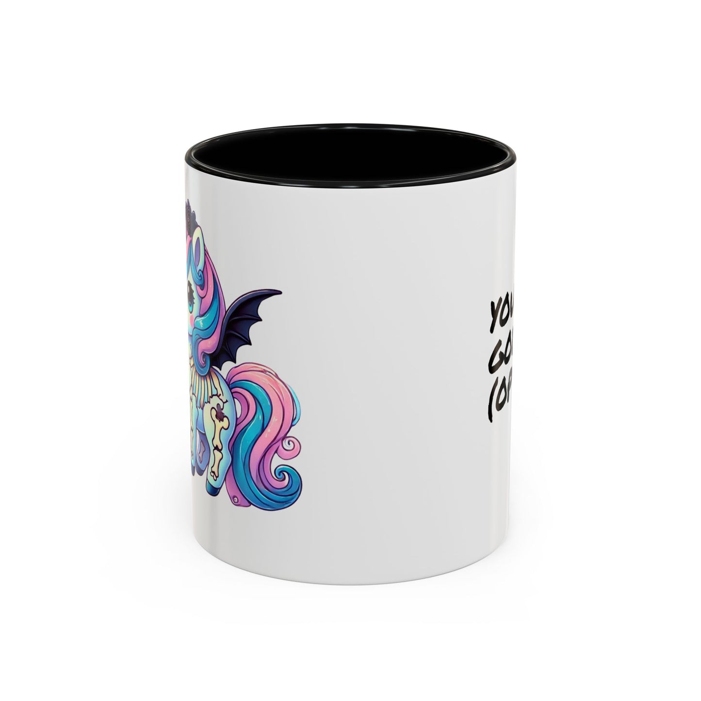 Kawaii Pastel Goth Birthday Gift Mug - Unicorn & Cupcake w/ Candle- Personalized Gift