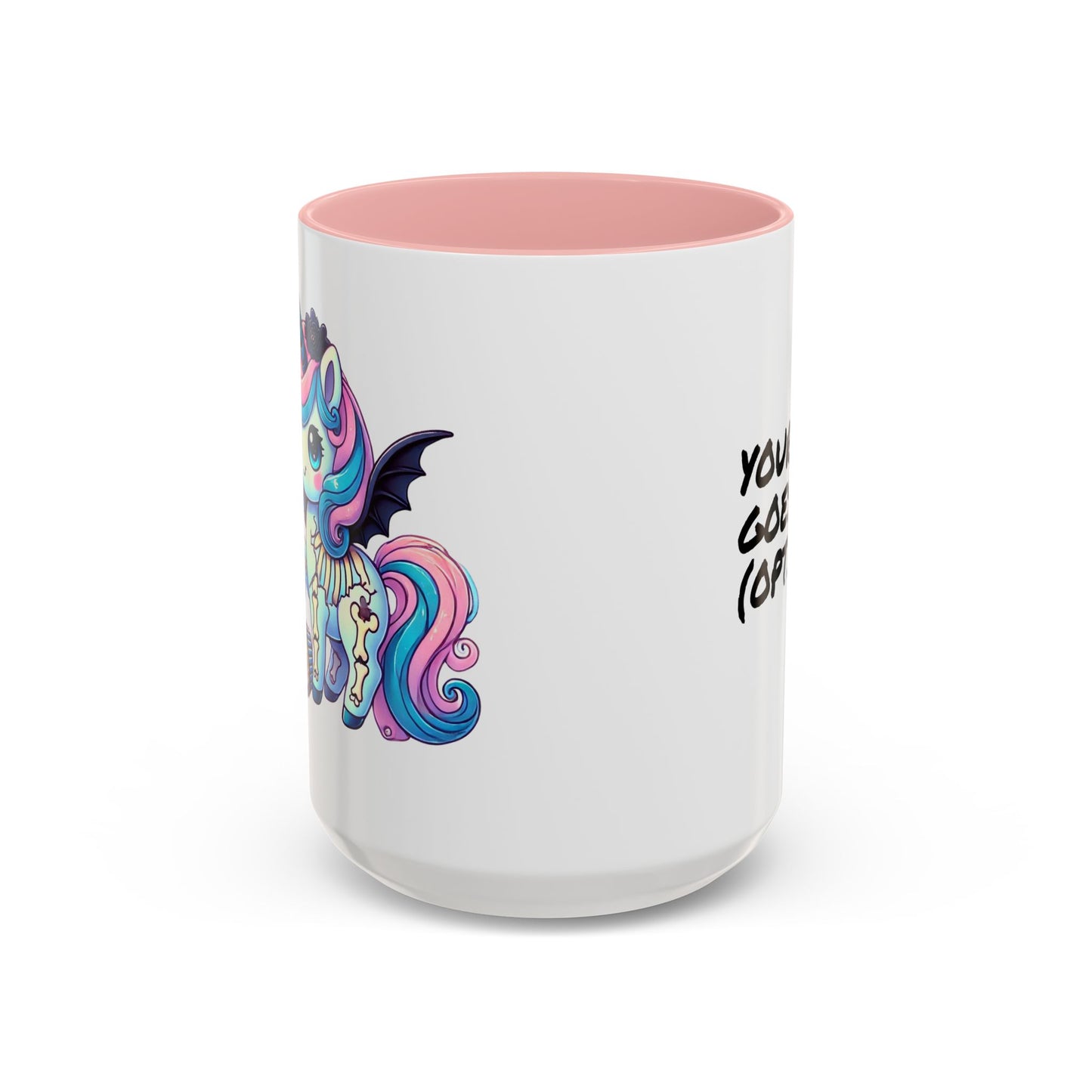 Kawaii Pastel Goth Birthday Gift Mug - Unicorn & Cupcake w/ Candle- Personalized Gift