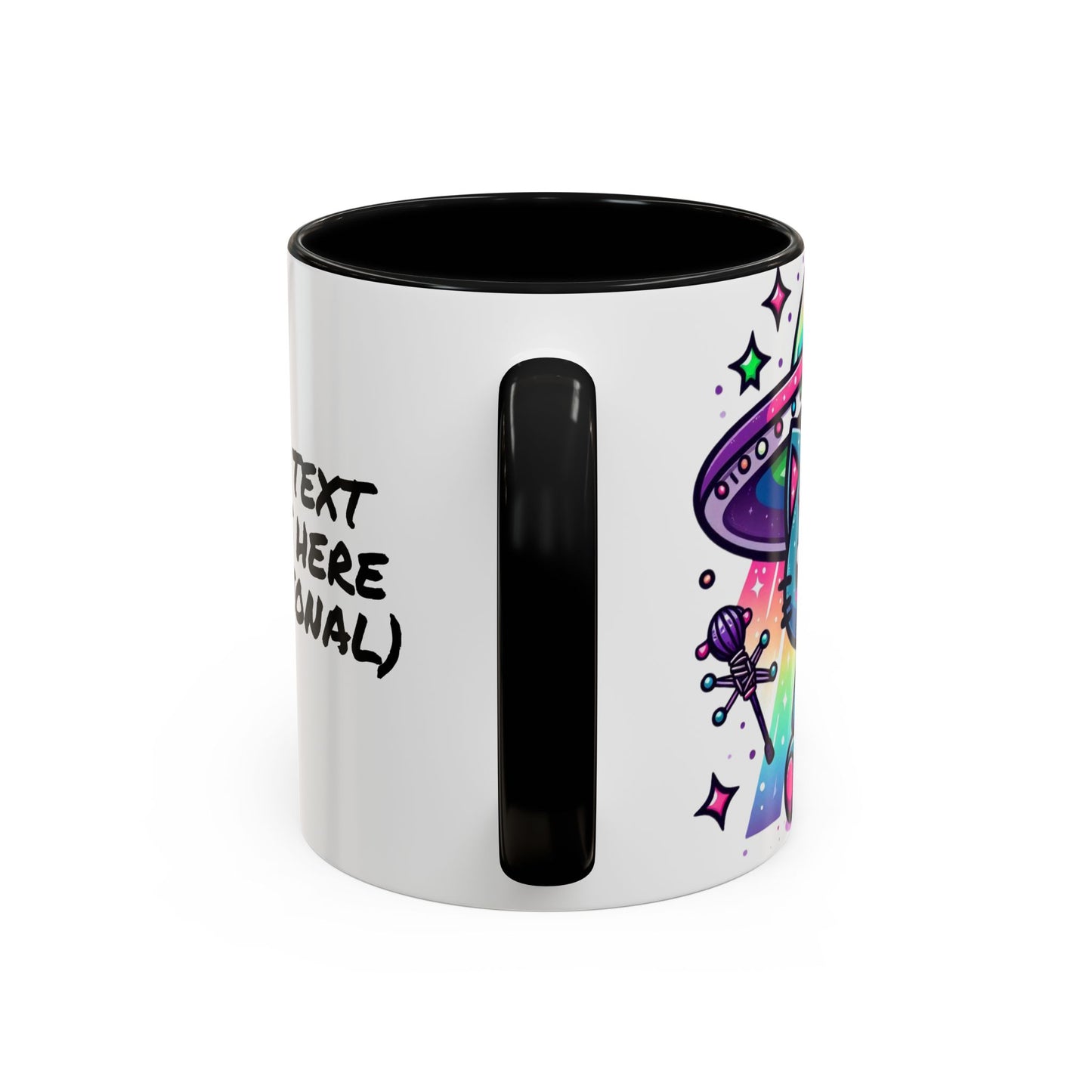 Kawaii Gift Mug - Vibrant Neon UFO Kitty - Personalized