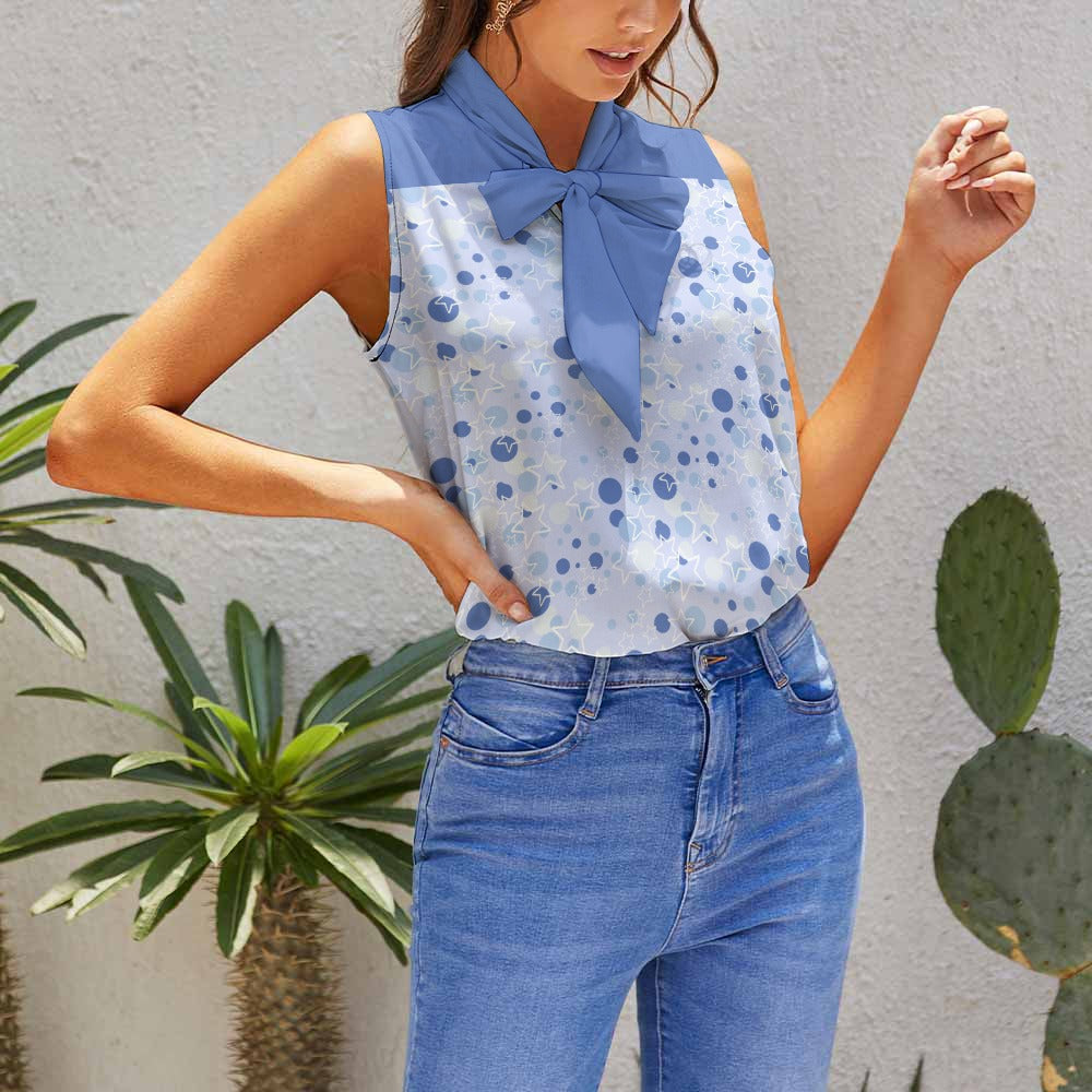 Business Casual Pastel Blue Sleeveless Top