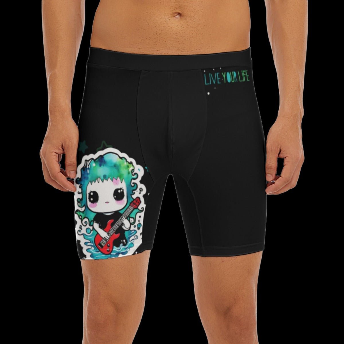 Live Your Life Alternative Guitar Men’s Long Boxer Briefs - S