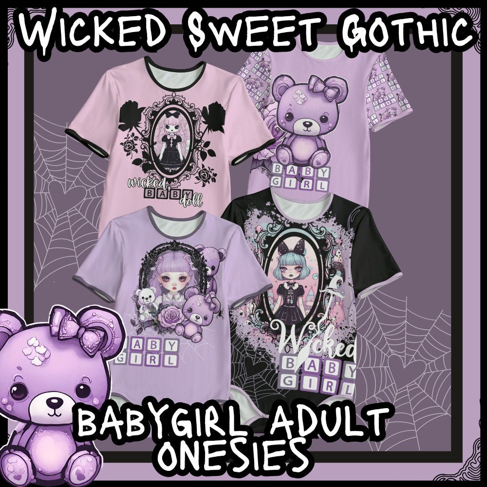 Wicked Sweet Gothic Babygirl Adult Onesie Toxic Apple Clothing Alternative Clothing for Adults