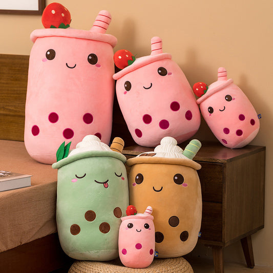 Milk Tea Cup Plush Toy Fruit Pillow Strawberry Matcha Cup Plushie