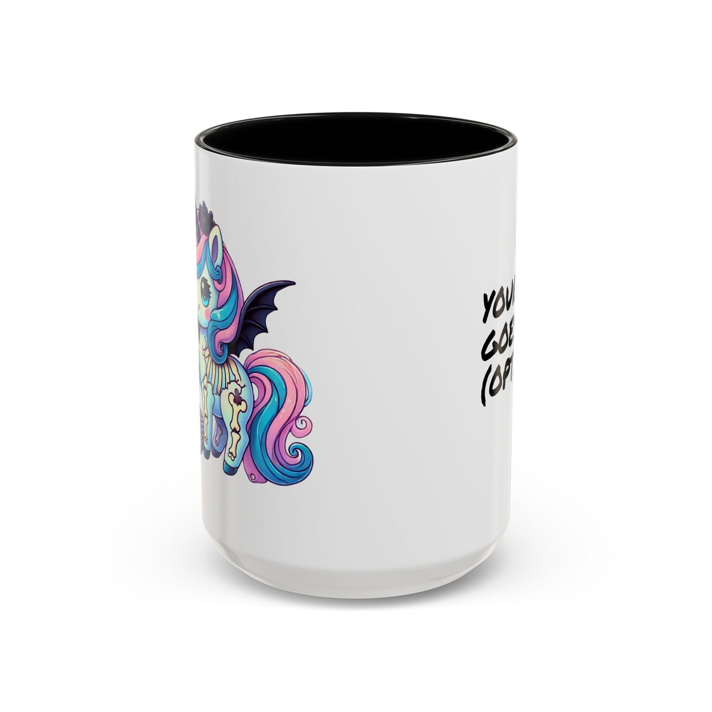 Kawaii Pastel Goth Birthday Gift Mug - Unicorn & Cupcake w/ Candle- Personalized Gift
