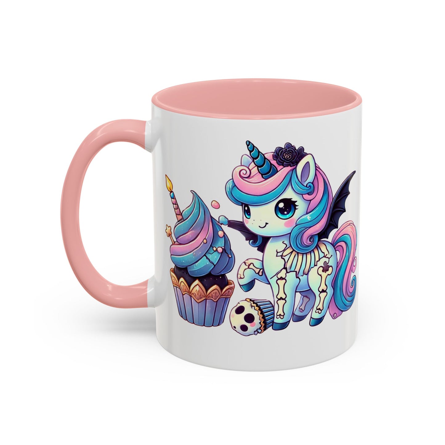 Kawaii Pastel Goth Birthday Gift Mug - Unicorn & Cupcake w/ Candle- Personalized Gift