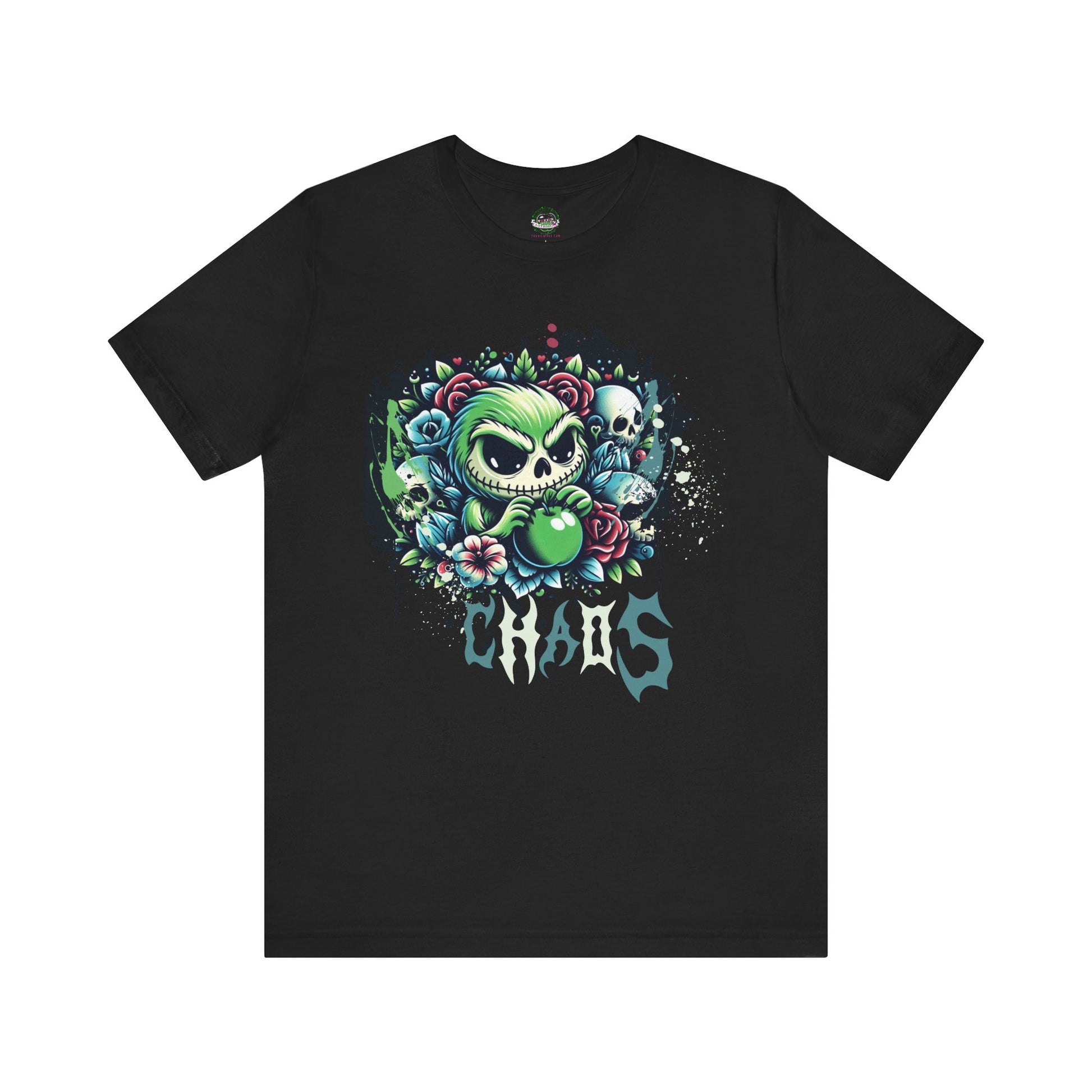 Skeleton Rose Chaos Tee - Black / XS - T-Shirt