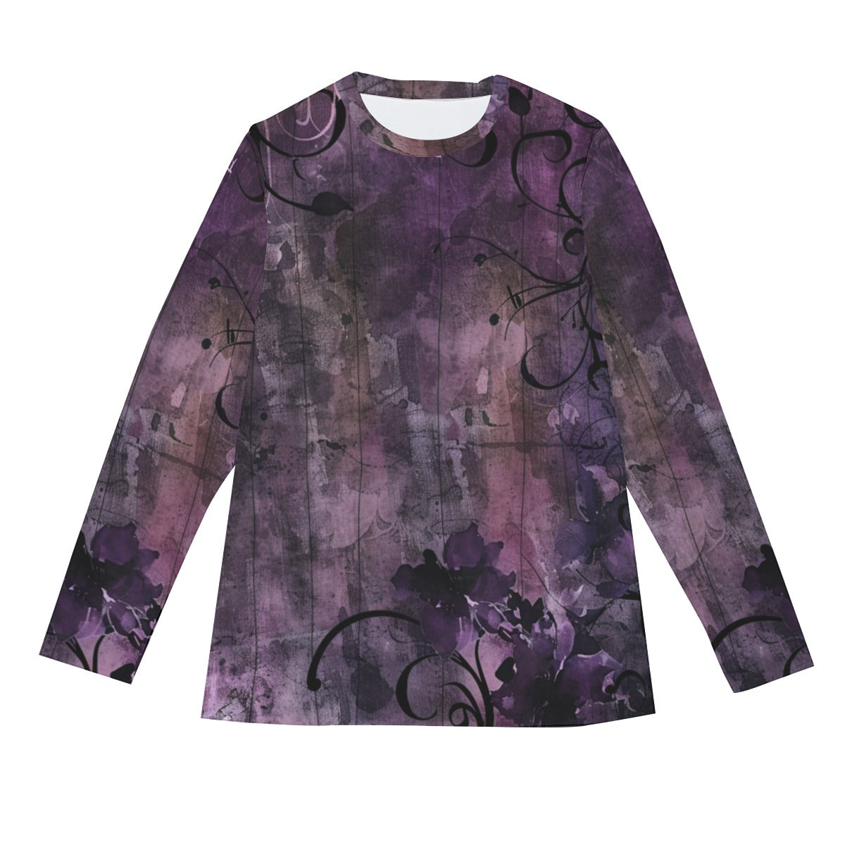 Grunge Vintage Wash Purple Long Sleeve T-Shirt