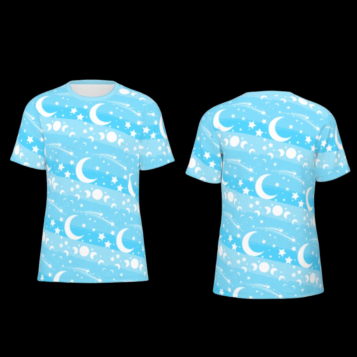 Blue Triple Moon Unisex O-Neck T-Shirt | 190GSM Cotton