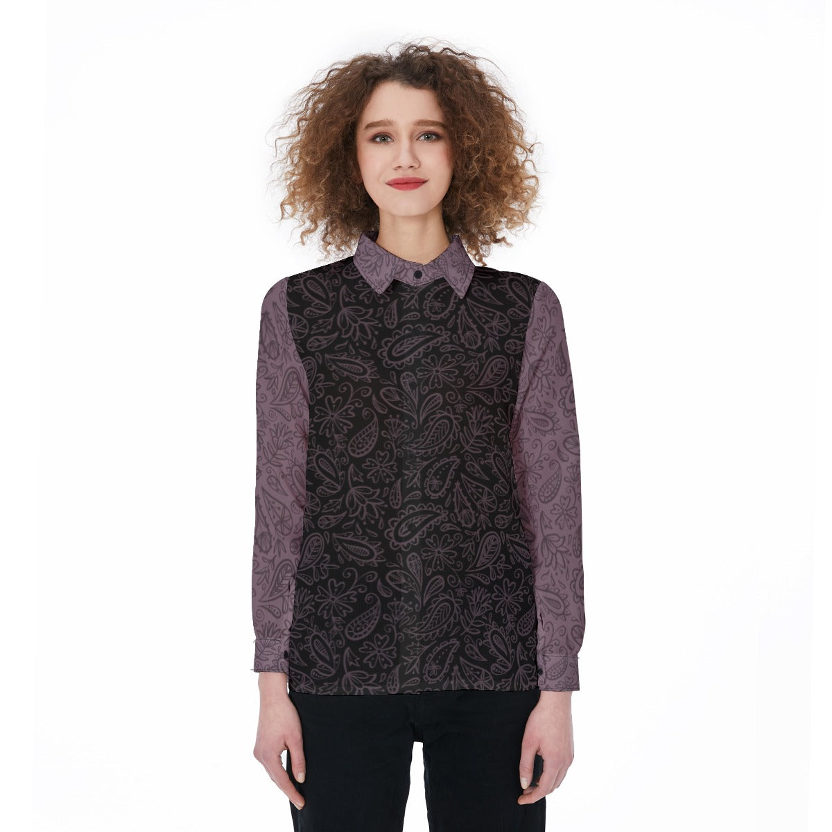 Paisley Women's Elastic-Back Shirt - Alternative Fashion Blouse