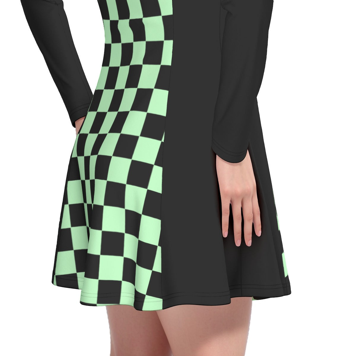 Pastel Checkered Dress - Green