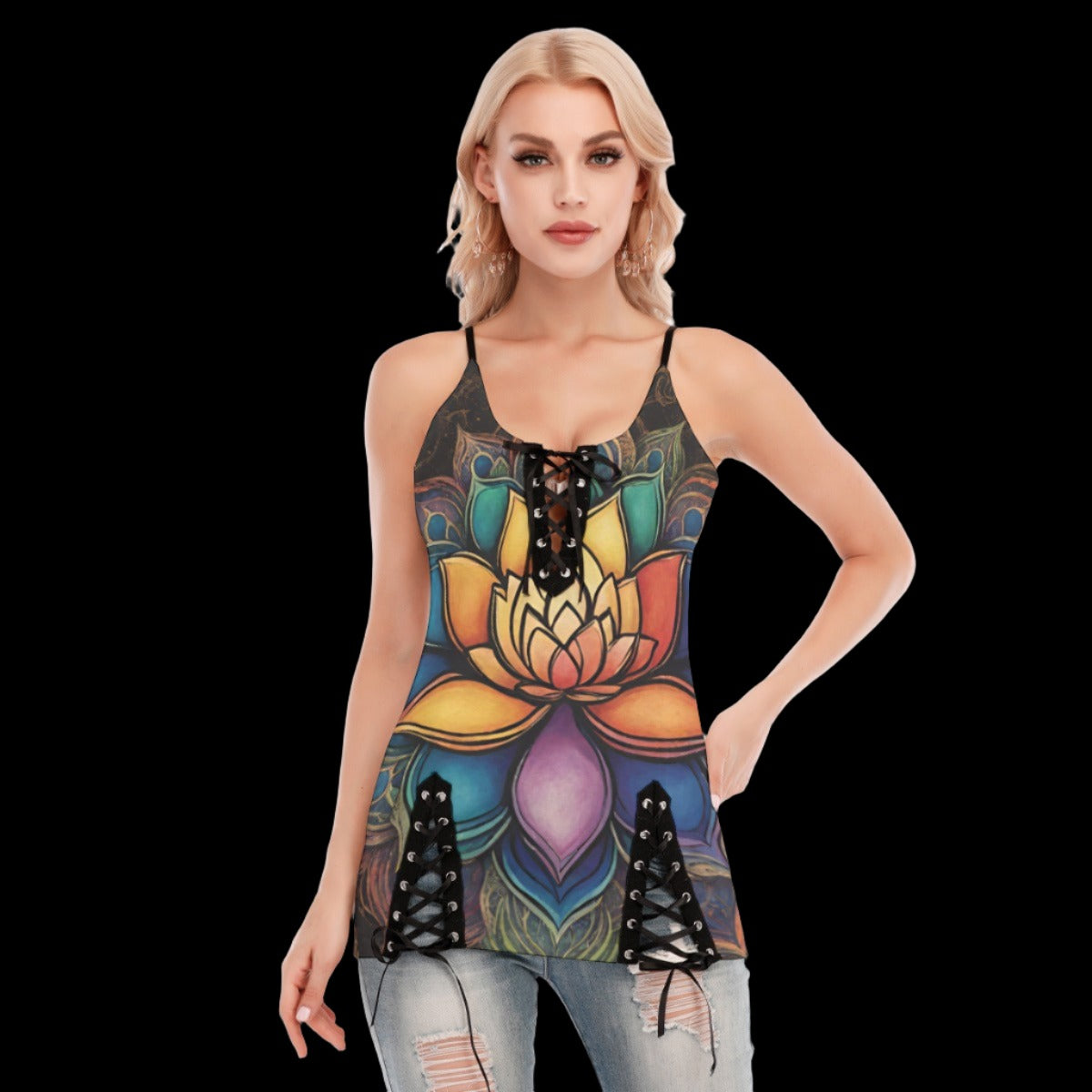 Lotus Flower Lace-up Cami - XS