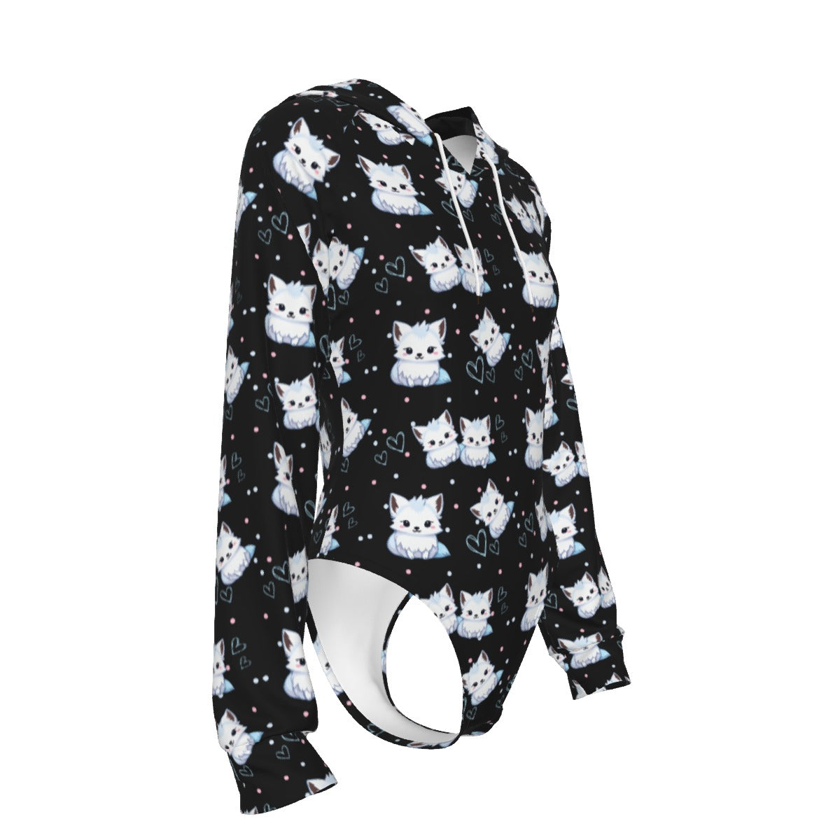 All-Over Print Women’s Raglan Sleeve Hooded Bodysuit