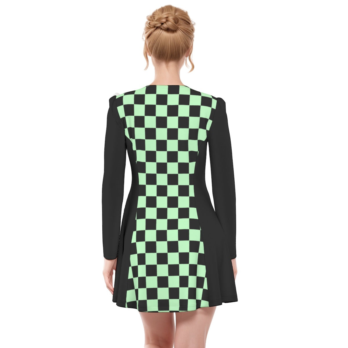 Pastel Checkered Dress - Green