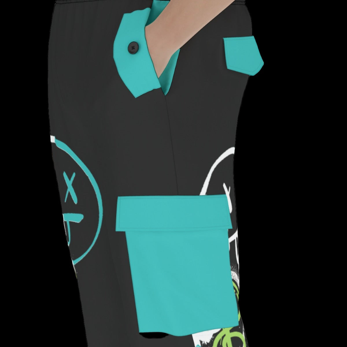 Black and Blue Cargo Pants