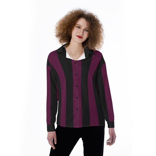 Alternative Fashion Women's Satin Shirt - Wine