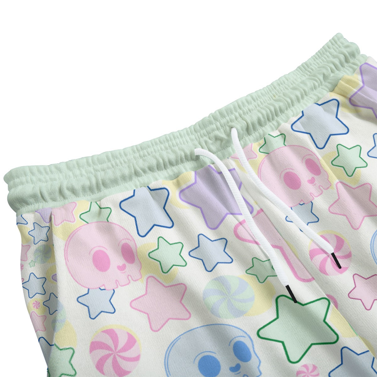 Pastel Goth Fleece Pants - Skulls & Stars