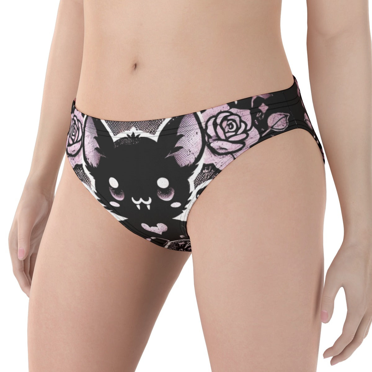 Black Rose Baby Bat Adult Underwear - Cartoon Underwear For Adults