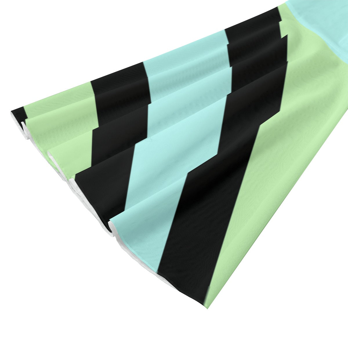 Blue Green Black Pastel Goth Striped Bow Knot Women’s Blouse- Cropped Top