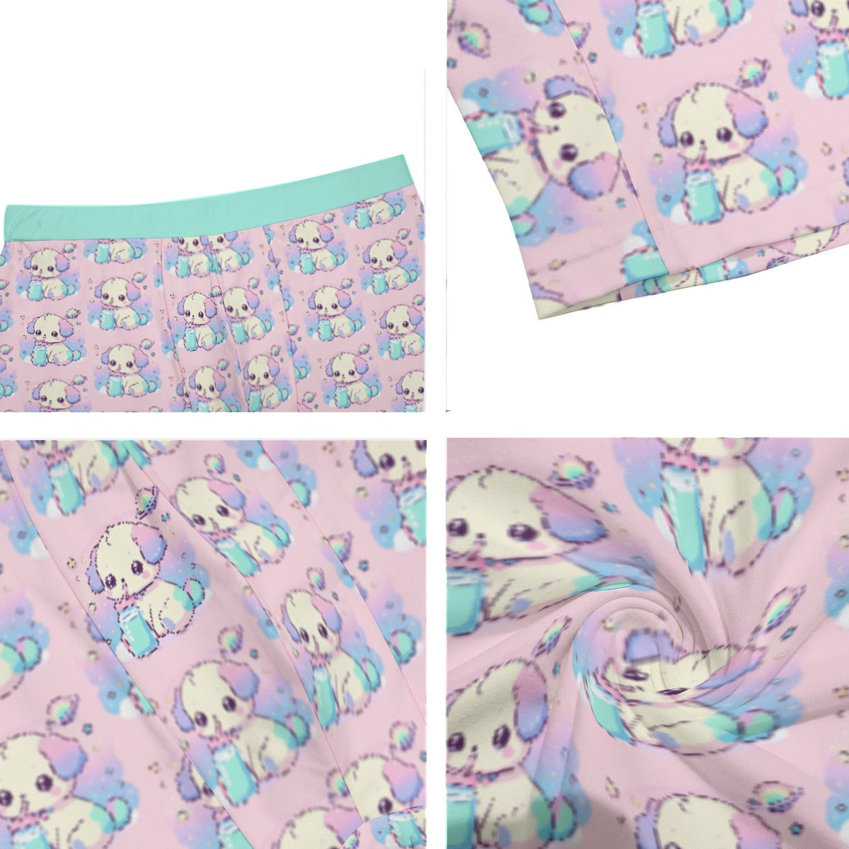 Cartoon Long Boxer Briefs For Adult - Puppy w/ Milk Bottle