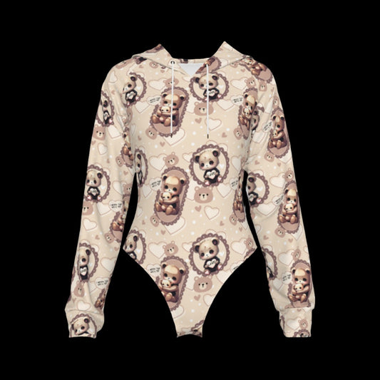 I Need You Teddy Bear Hooded Adult Onesie Bodysuit