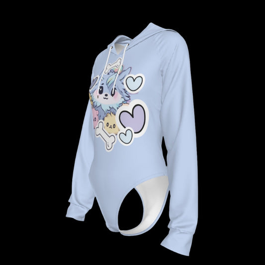 Baby Wolf Hooded Adult Onesie - XS
