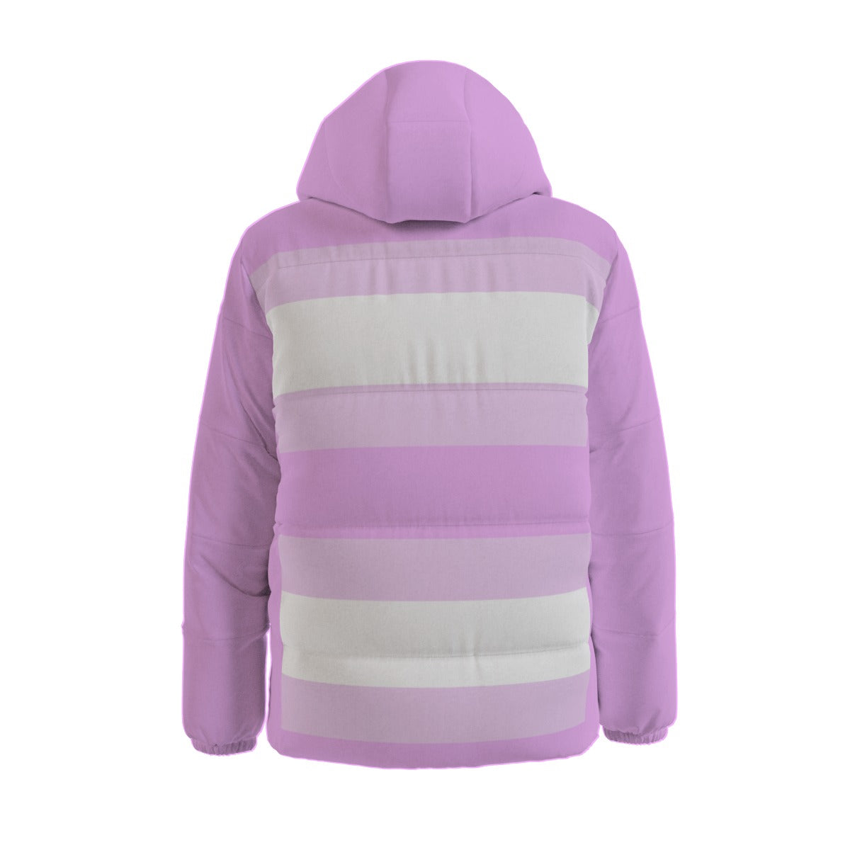 Pastel Purple Unisex Down Jacket - Striped